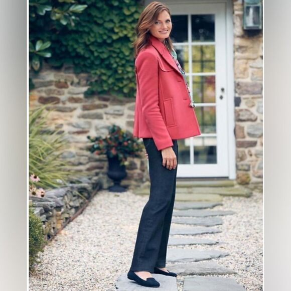 Talbots Albury Short Pea Coat Pink Size 8 - Picture 17 of 17